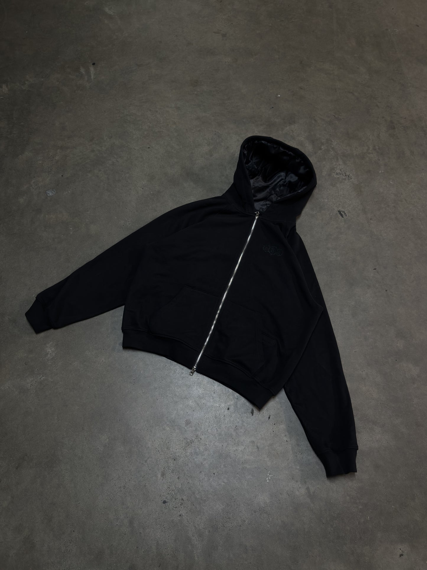 Satin Hood Zip Up